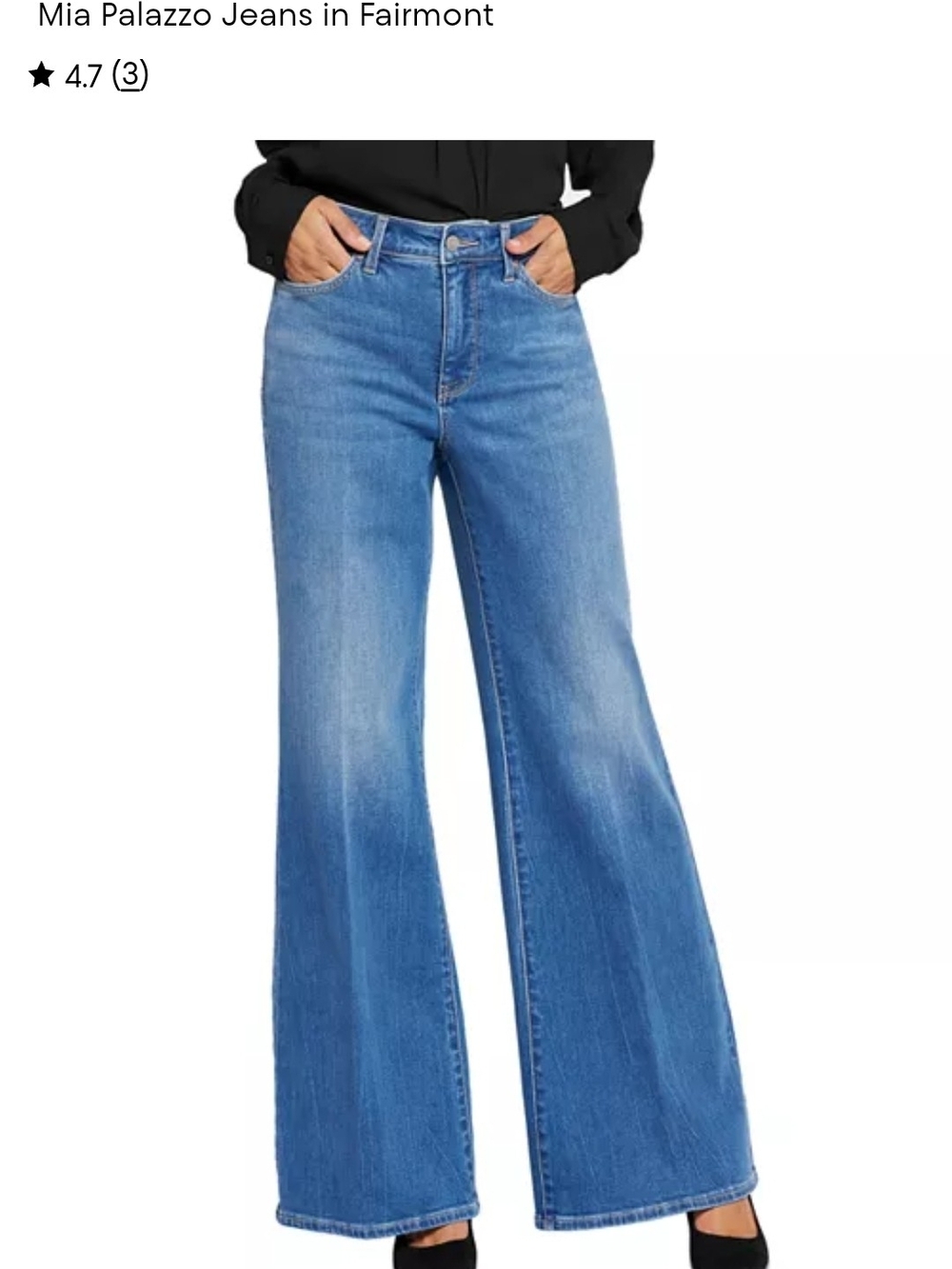 NYDJ Mia Palazzo Wide-Leg Jeans in Fairmont Blue - 8P